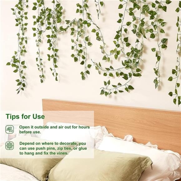 24 Pack 173ft Artificial Ivy Greenery Garland,Fake Vines Hanging Plants Backdrop - Picture 5 of 6